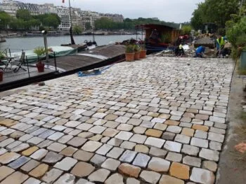 Pavé en Grès Ancien Scié de Réemploi