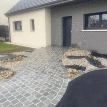 Pavé Grès d'Inde Kandla Gris - 14 cm X 14 cm, 5-7 cm