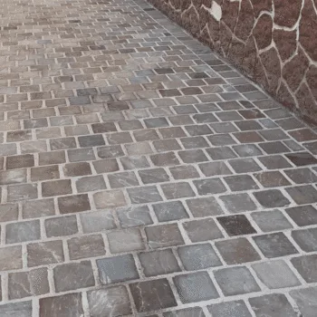 Pavé Grès d'Inde Kandla Multicolore - 14 cm X 14 cm, 5-7 cm